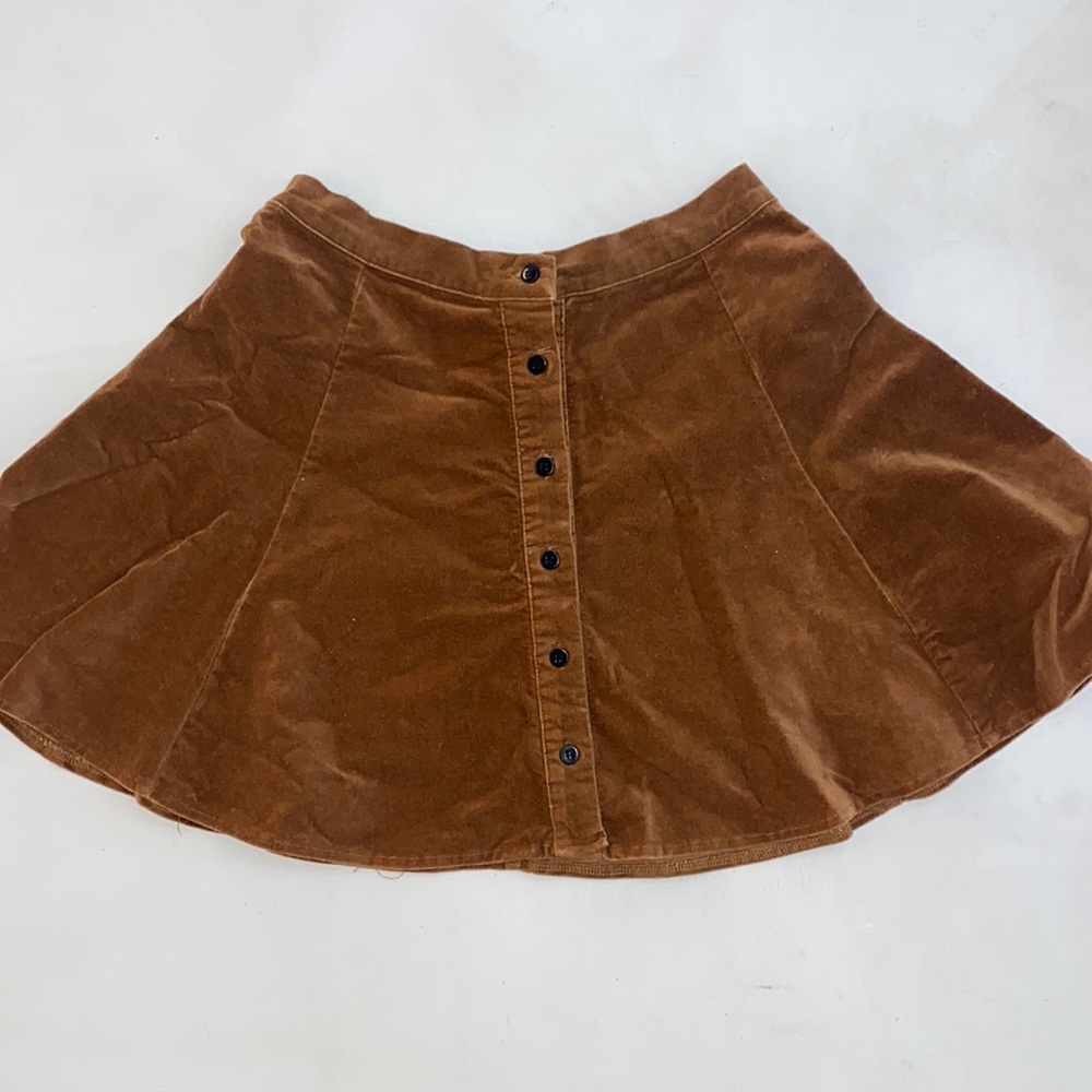 Brandy Melville brown velvet skirt